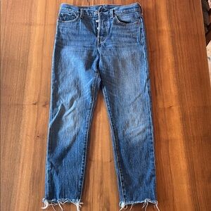 Levi’s White Oak Cone Denim raw hem jeans Sz 28